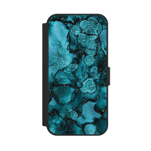 Apple iPhone 16e NIVOflip  Blauer Glitzerlook