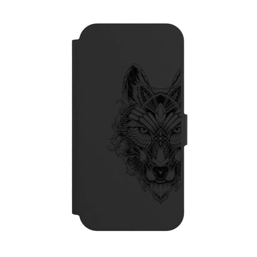 Apple iPhone 16e NIVOflip Wolf Mandala ohne Hintergrund