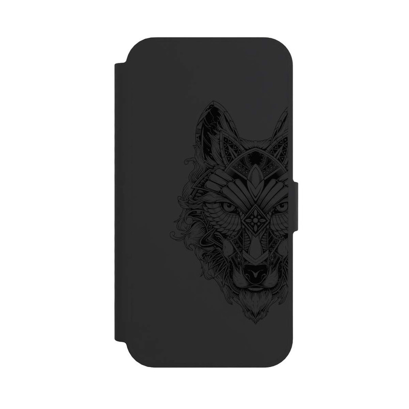 iPhone 16e NIVOflip Wolf Mandala ohne Hintergrund