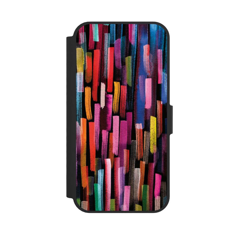 iPhone 16e NIVOflip Bunte Pinselstriche schwarz