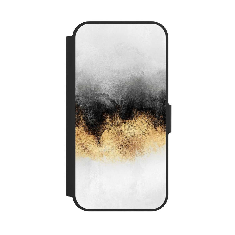 iPhone 16e NIVOflip Grauer Himmelstaub Golddruck