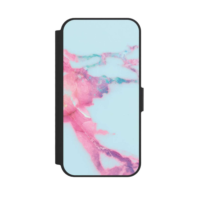 iPhone 16e NIVOflip Hellblauer schillernder Adermarmor