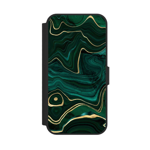 Apple iPhone 16e NIVOflip Malachite gold print