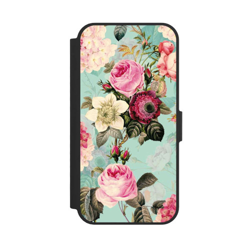 Apple iPhone 16e NIVOflip Turquoise Wallpaper Roses