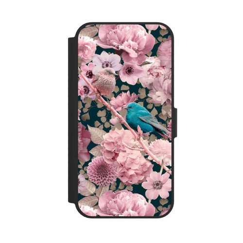 Apple iPhone 16e NIVOflip Spatzen im rosa Blumenmuster