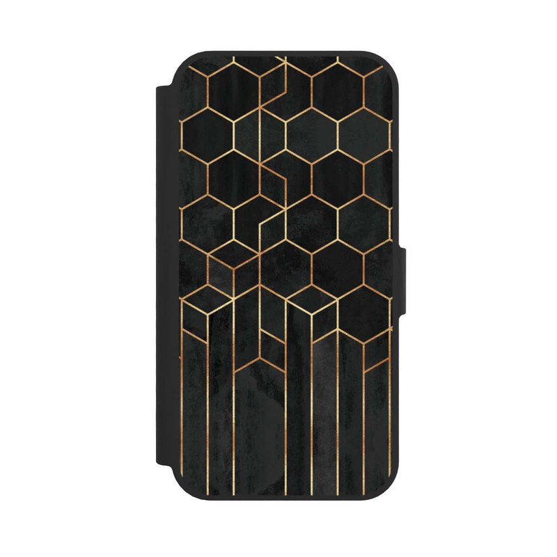 iPhone 16e NIVOflip Schwarze Sechsecke