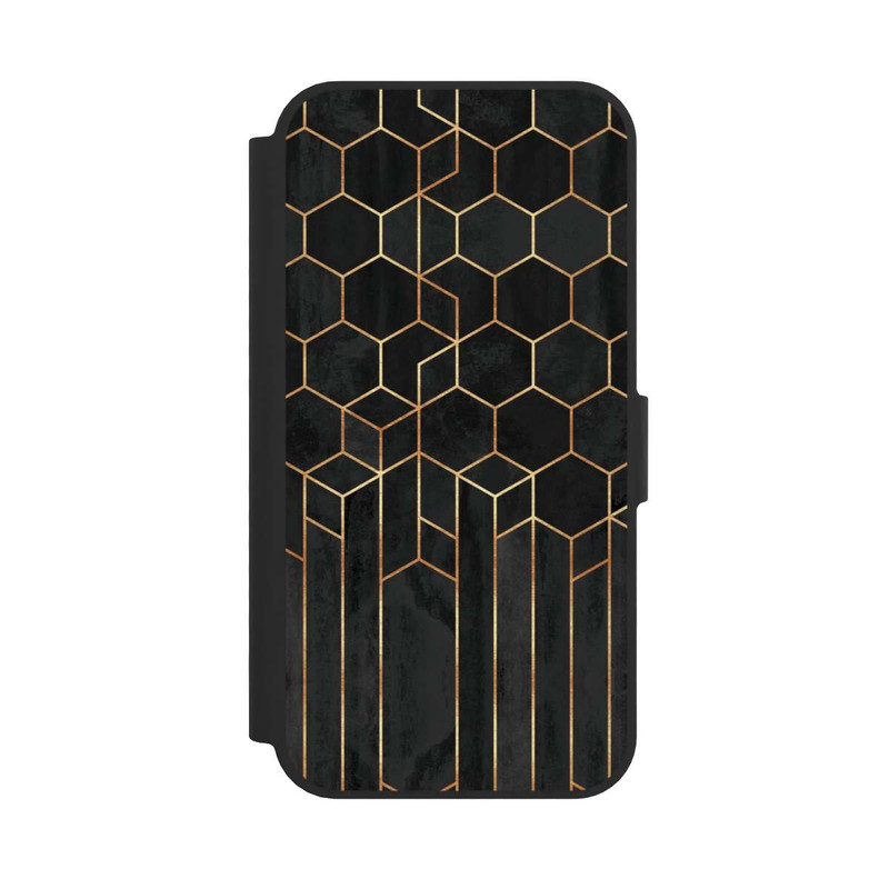 iPhone 16e NIVOflip Schwarze Sechsecke