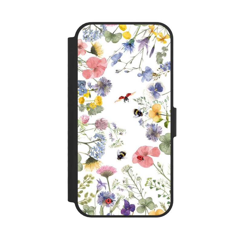 iPhone 16e NIVOflip Bunte Frühlingsblumen und Bienen