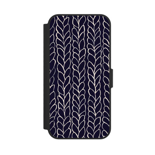 Apple iPhone 16e NIVOflip Wool Braids Drawings Navy