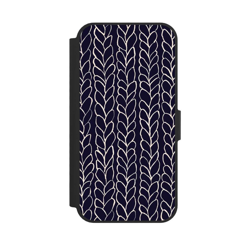 iPhone 16e NIVOflip gezeichnete Wollzöpfe Marine
