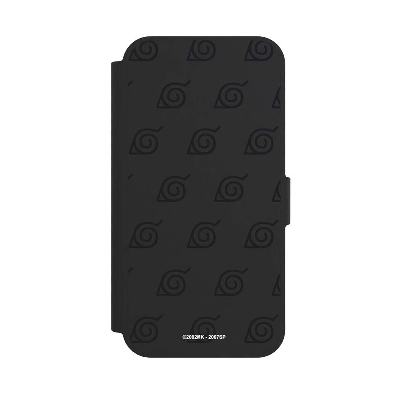 iPhone 16e NIVOflip Black Konoha Pattern Transparant