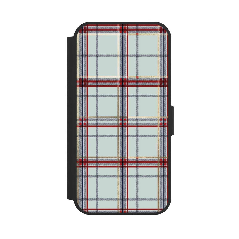 iPhone 16e NIVOflip Tartan Blau