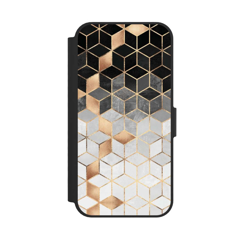 iPhone 16e NIVOflip Würfel dunkel und gold