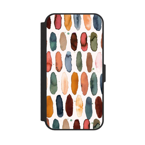 Apple iPhone 16e NIVOflip Aquarellstriche aus mineralischem Terrakotta
