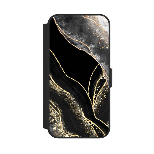 Apple iPhone 16e NIVOflip Dark Marble Gold