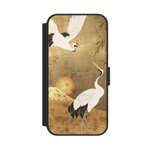 Apple iPhone 16e NIVOflip Kraniche Gold Japan 1