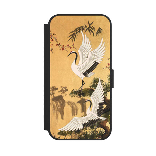Apple iPhone 16e NIVOflip Kraniche Gold Japan 2