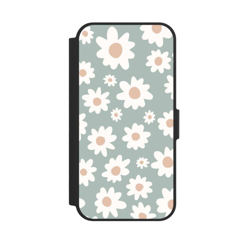 Apple iPhone 16e NIVOflip Daisy Flower Seamless Pattern Green