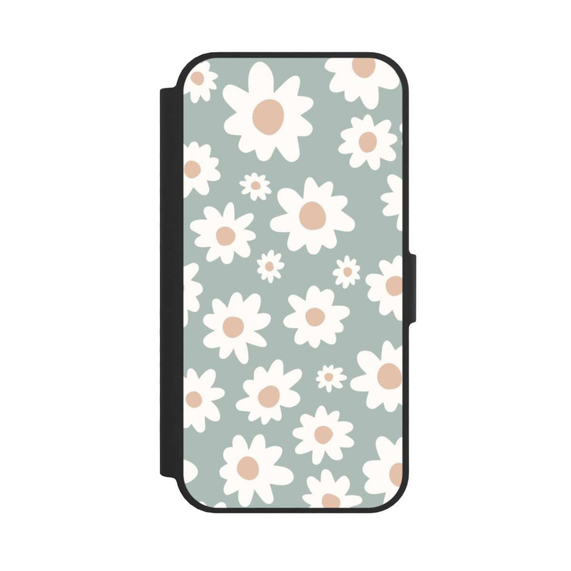 iPhone 16e NIVOflip Gänseblümchen Muster grün