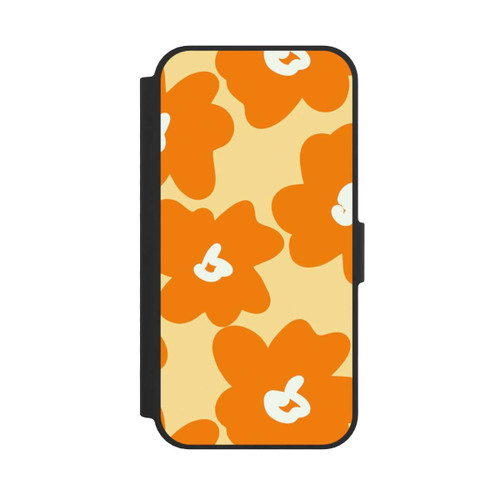 Apple iPhone 16e NIVOflip Retro floral pattern Päivi yellow orange