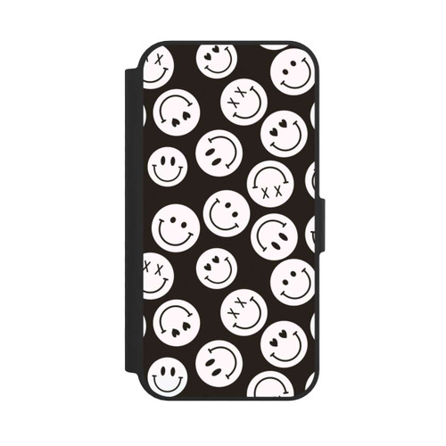 Apple iPhone 16e NIVOflip Smiles Emotes Pattern Black And White