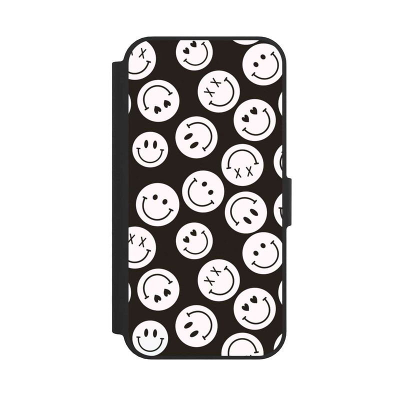 iPhone 16e NIVOflip Smiles Emotes Pattern Black And White