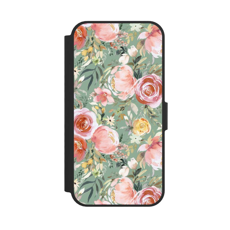 iPhone 16e NIVOflip Pastellfarbener Pfingstrosenstrauß