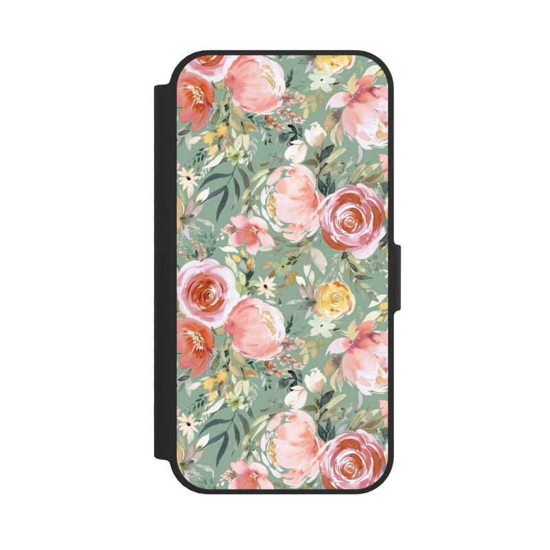 iPhone 16e NIVOflip Pastellfarbener Pfingstrosenstrauß