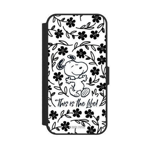 Apple iPhone 16e NIVOflip Snoopy schwarz und weiß This Is The Life