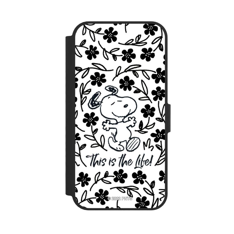 iPhone 16e NIVOflip Snoopy schwarz und weiß This Is The Life