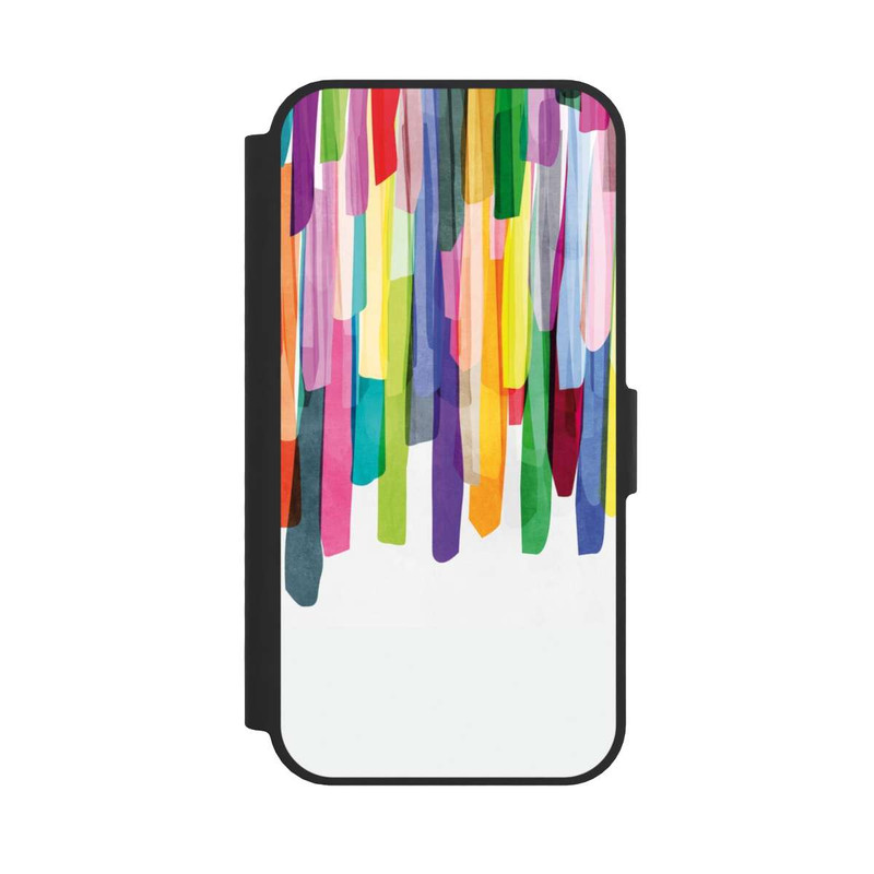 iPhone 16e NIVOflip Bunte Streifen Weißer Hintergrund