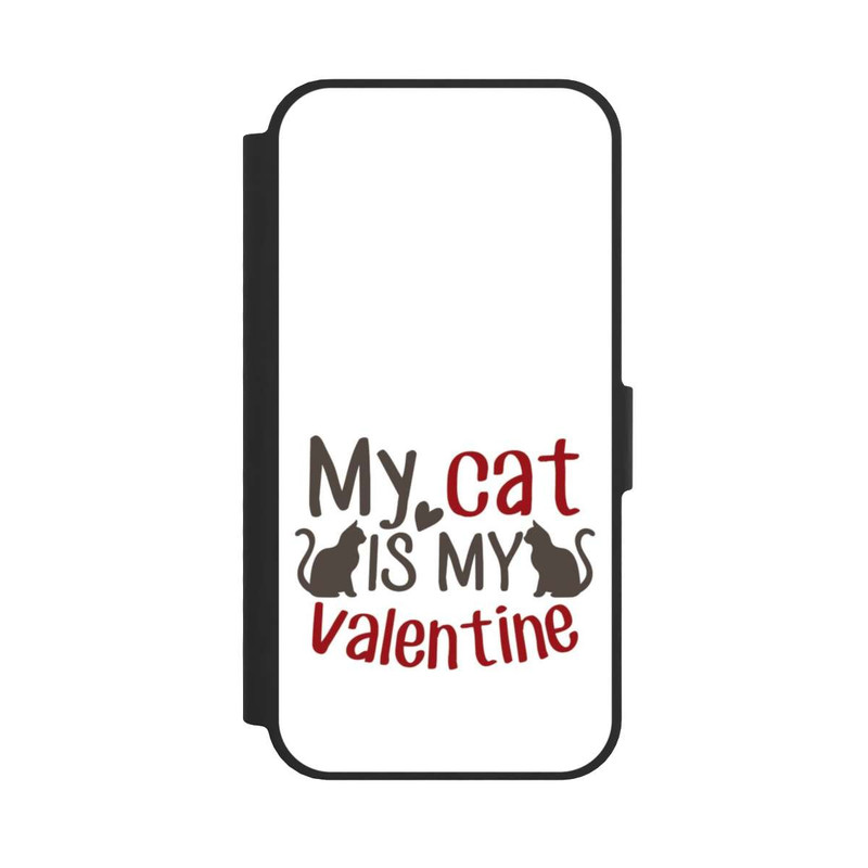 iPhone 16e NIVOflip Meine Katze ist mein Valentine Weiß