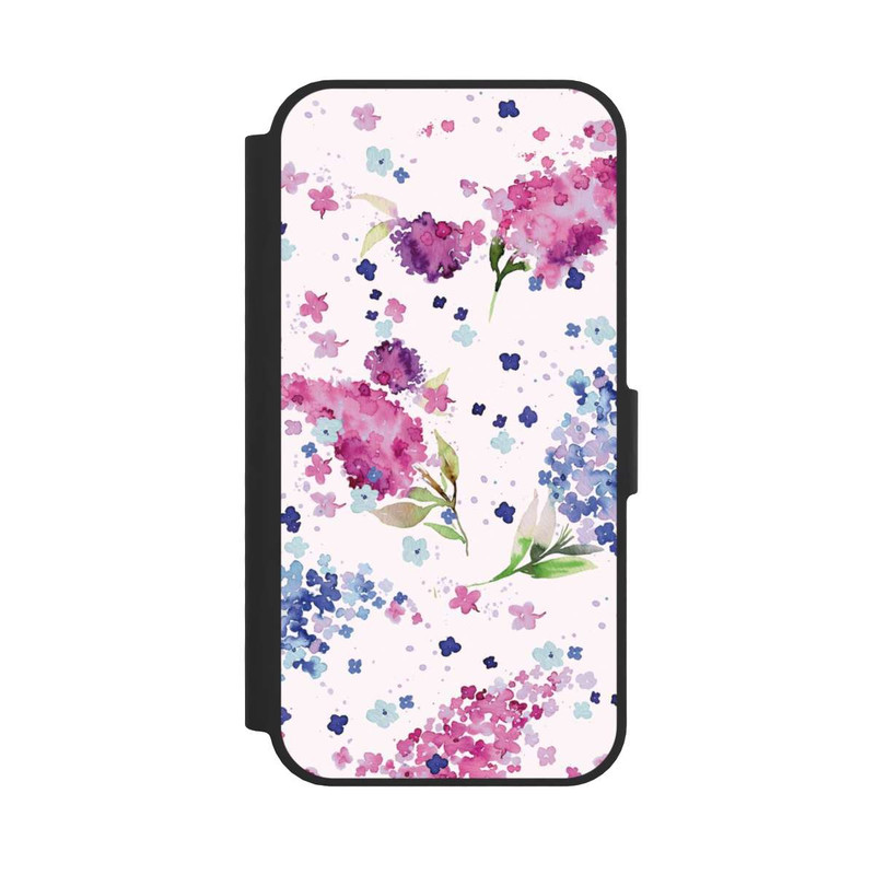 iPhone 16e NIVOflip Hortensias Floraux Lilas Rose