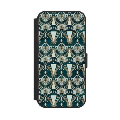 Apple iPhone 16e NIVOflip Art Deco Green Pattern