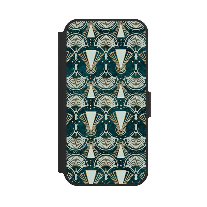 iPhone 16e NIVOflip Art Deco Green Pattern