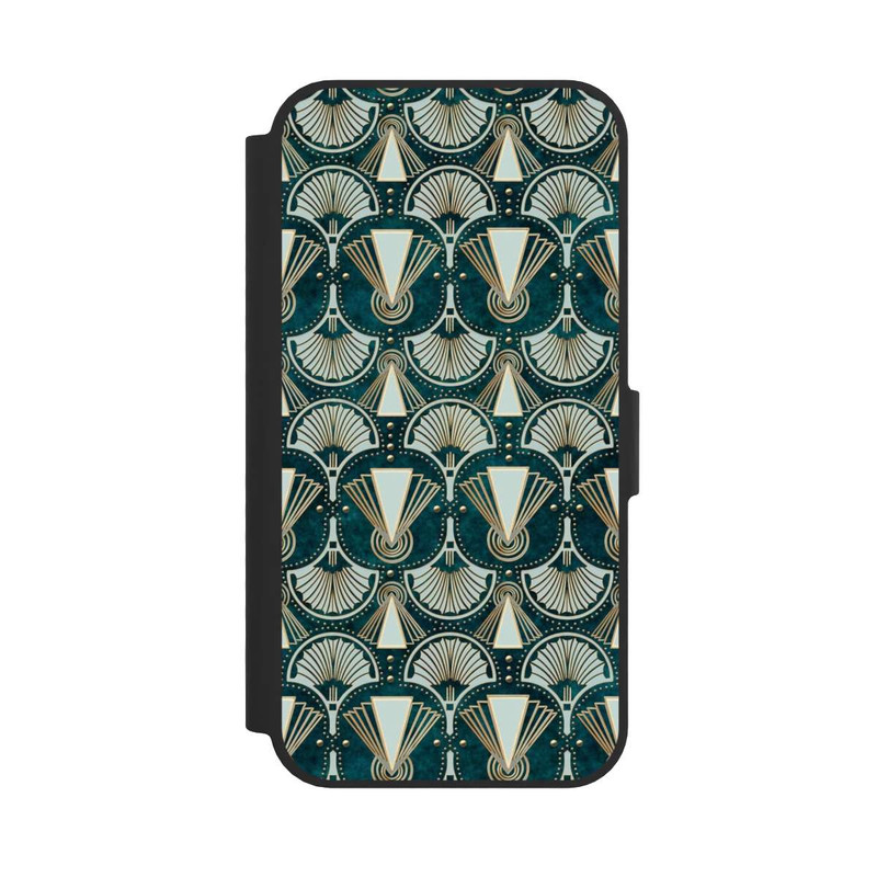 iPhone 16e NIVOflip Art Deco Green Pattern