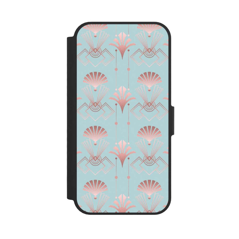 iPhone 16e NIVOflip Art Deco Rose Gold Elegance Blue