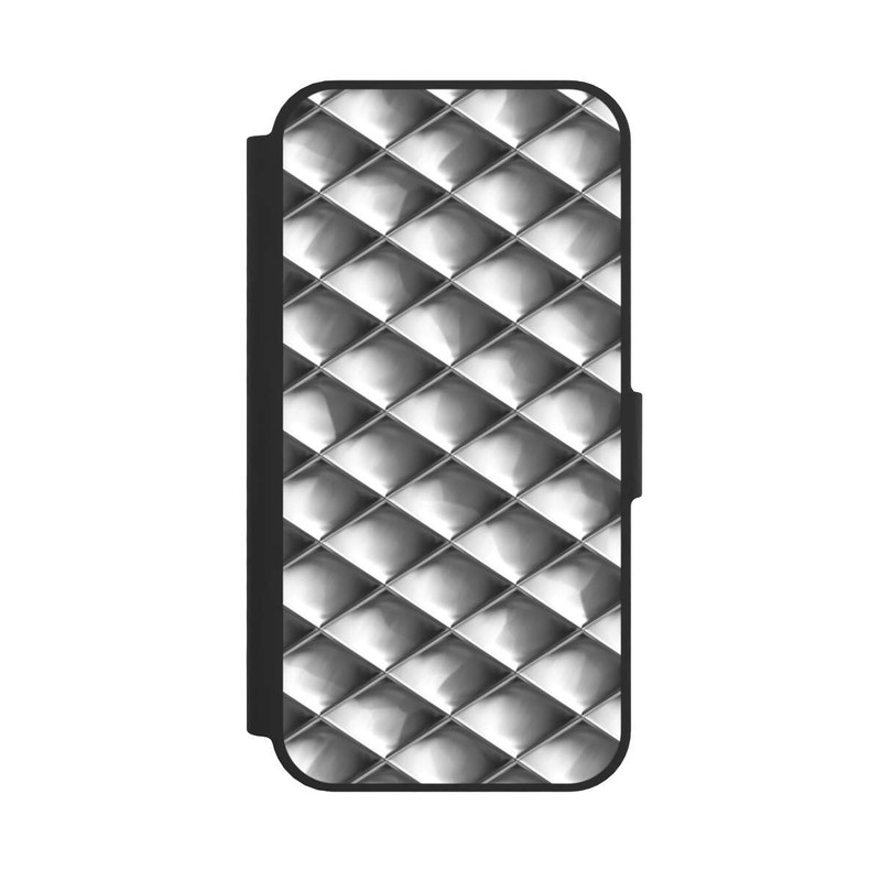 iPhone 16e NIVOflip Glamour Silver Squares