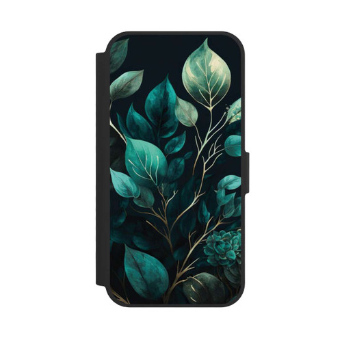 Apple iPhone 16e NIVOflip Eucalyptus Dark Background