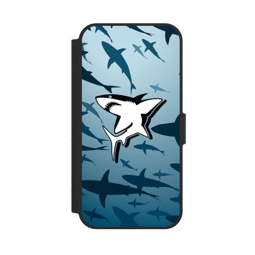 Apple iPhone 16e NIVOflip Haie Muster Blau