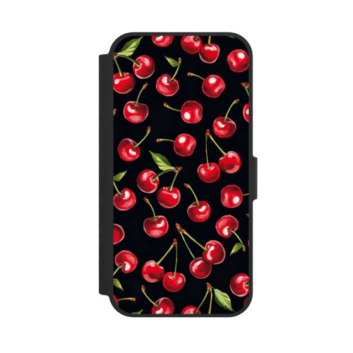 Apple iPhone 16e NIVOflip Cherry Pattern Black With AI