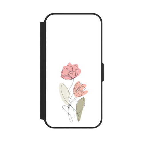 Apple iPhone 16e NIVOflip Blume Line Art Rot