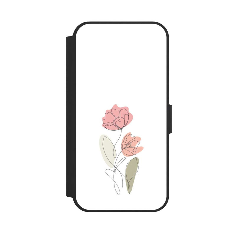 iPhone 16e NIVOflip Blume Line Art Rot