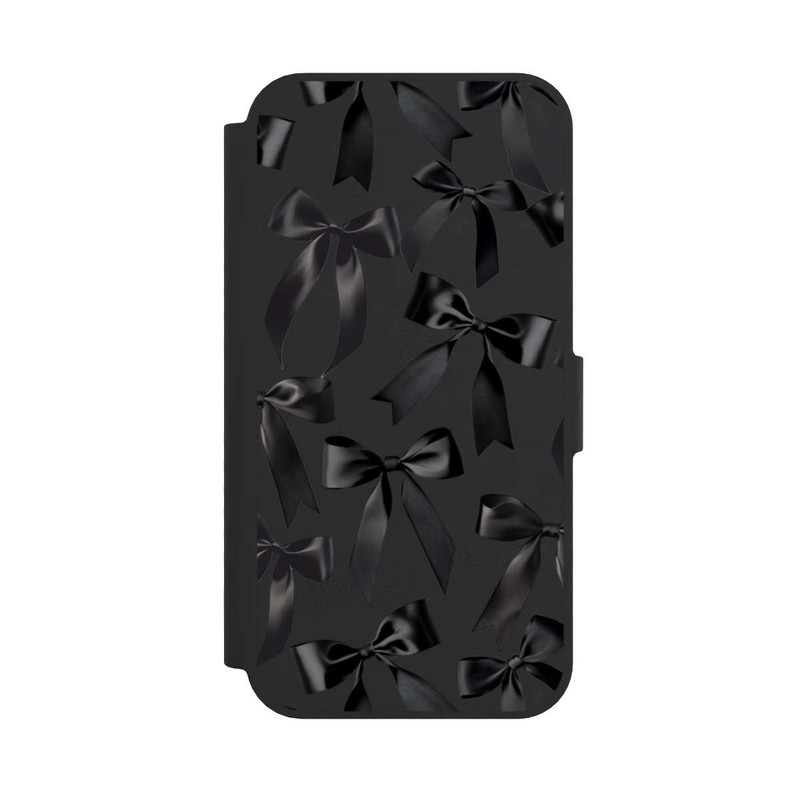 iPhone 16e NIVOflip Schwarze Satinschleifen
