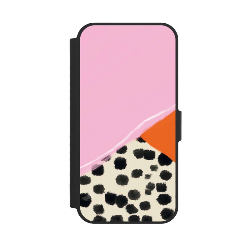 iPhone 16e NIVOflip Rosa und Orange Gepunkteter Hintergrund
