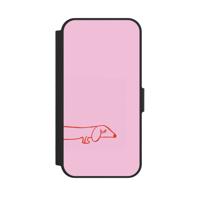 iPhone 16e NIVOflip Dachshund Illustration Pink