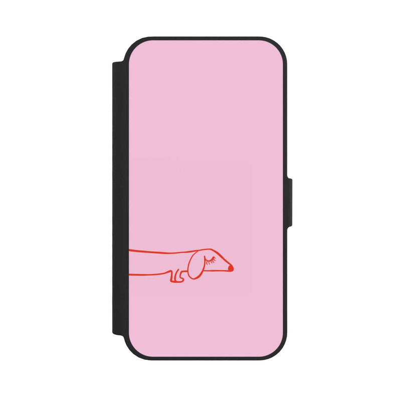 iPhone 16e NIVOflip Dachshund Illustration Pink