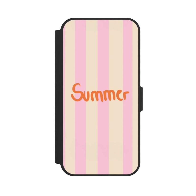 iPhone 16e NIVOflip Summer- Rosa und Orange Streifen Hintergrund