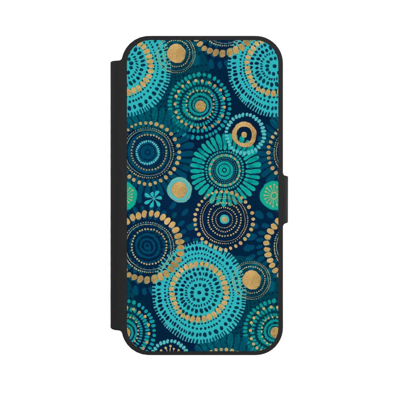 iPhone 16e NIVOflip Blockprint India Teal Gold