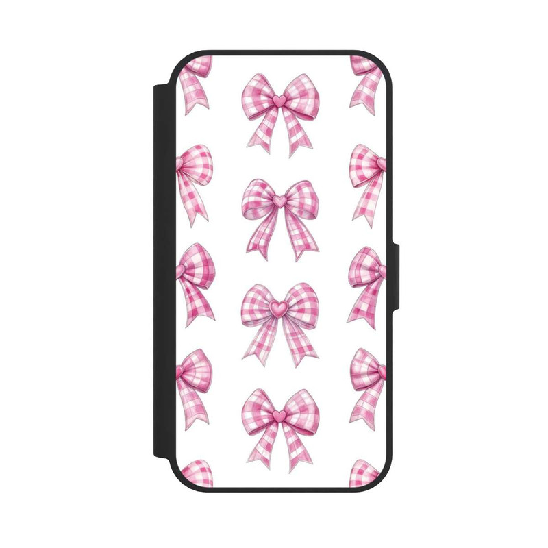 iPhone 16e NIVOflip Pink Gingham Hearts and Bows
